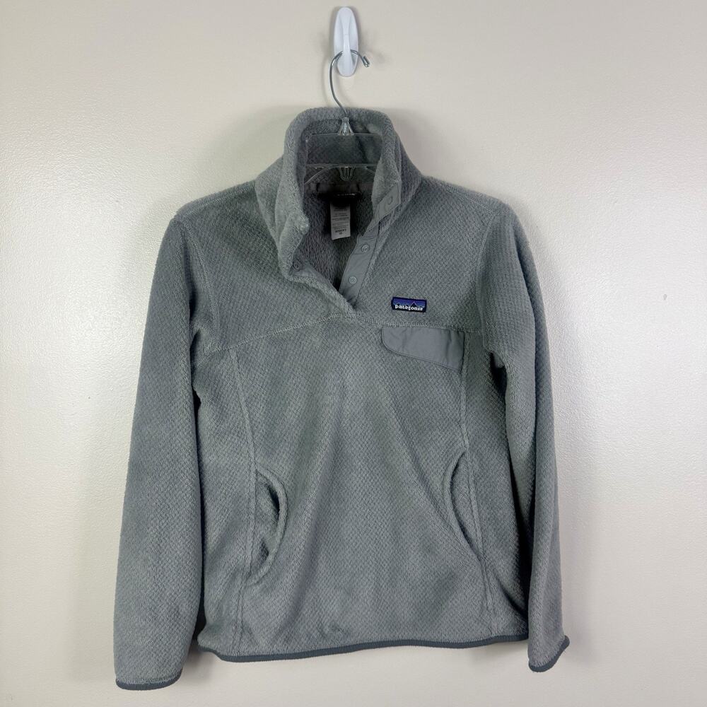 Patagonia Women's XS Polartec Thermal Pro Fleece Pullover Snap-T Gray Outdoor